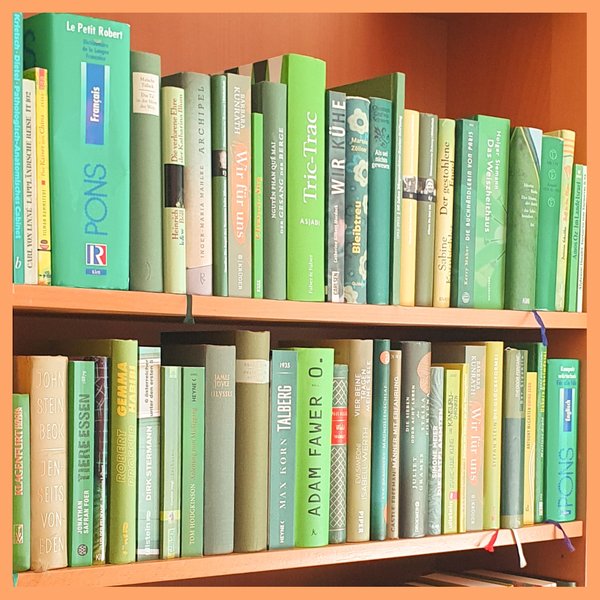 Grüne Bücher Seitlich mit Rand